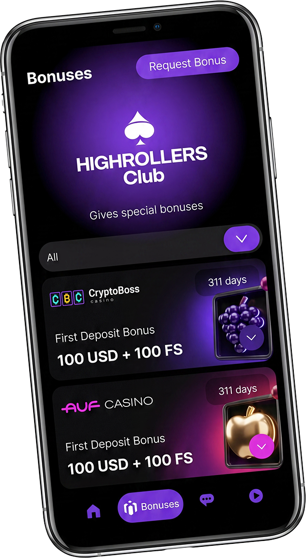 Highrollers Club mobile app screen