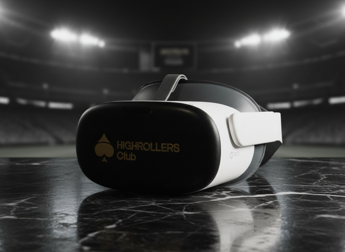 VIP player wearing a Highrollers Club VR headset